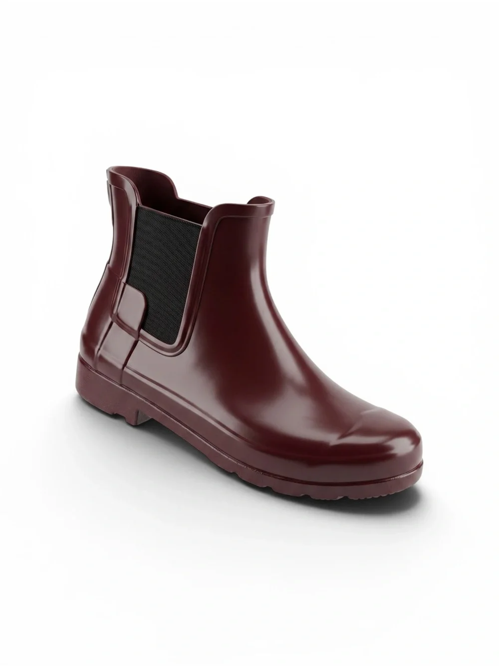 Hunter Burgundy Dark Plum Original Chelsea Waterproof Ankle Rain Boots Size 7.5